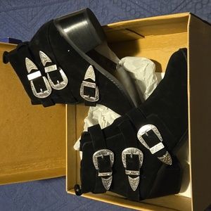 Asos Black Buckle Booties